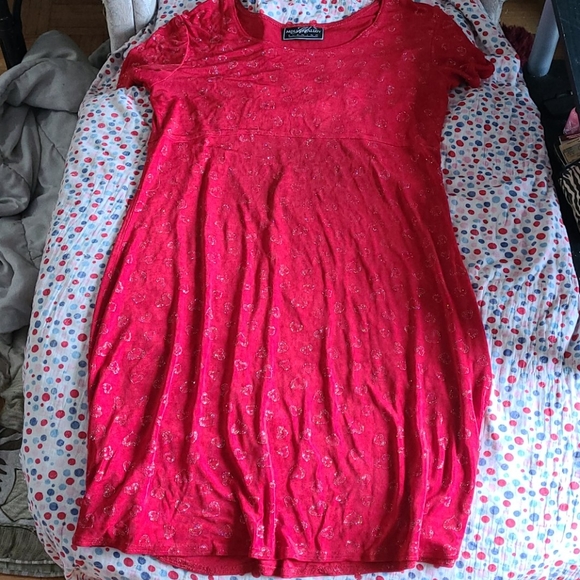 (90s Baby Doll Dress)Glittered, slinky plus size sun dress - Picture 5 of 6